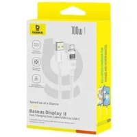 Дата кабель Baseus Display 2 USB to Type-C 100W (2m) (P10382701) Moon White