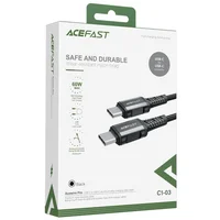 Дата кабель Acefast C1-03 Type-C to Type-C 60W (1.2m) Black