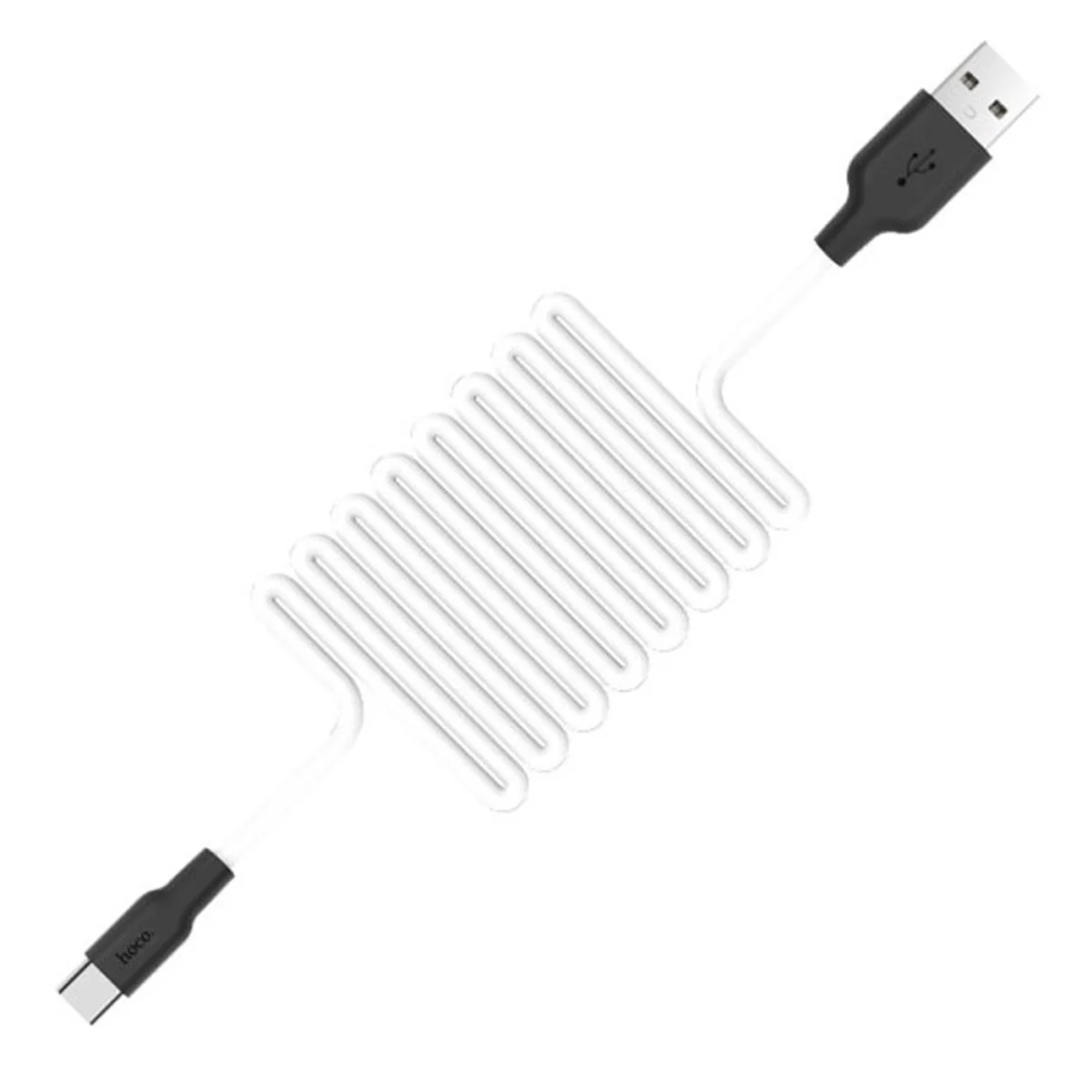 Дата кабель Hoco X21 Plus Silicone Type-C Cable (2m) Черный / Белый