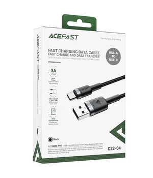 Дата кабель Acefast C22-04 USB to Type-C 60W (1.2m) Black