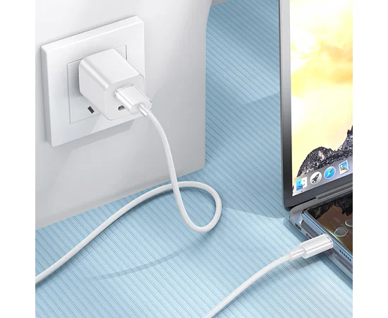 Дата кабель Borofone BX112 Lemon USB to Type-C 3.0A (1m) White