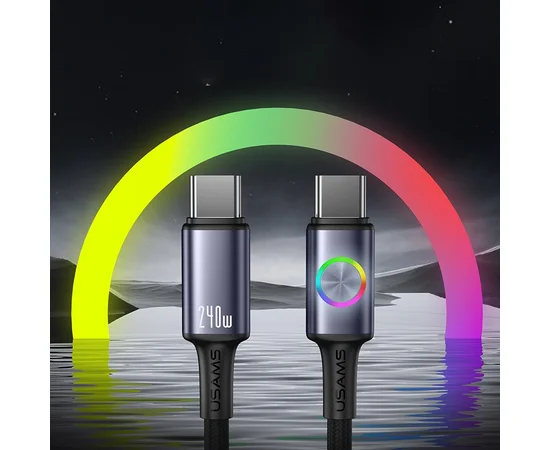 Дата кабель Usams US-SJ751 With Colorful Light Huan Ser.