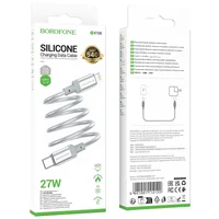 Дата кабель Borofone BX108 Start silicone Type-C to Lightning 27W (1m) Gray