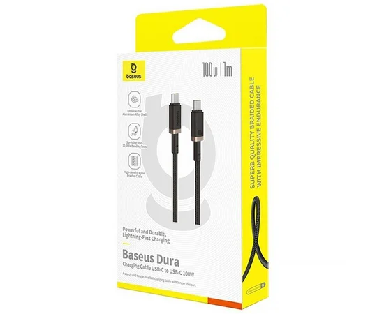 Дата кабель Baseus Dura Series Fast Charging Type-C to Type-C 100W (1m) (P10377803U01) Gold / Black