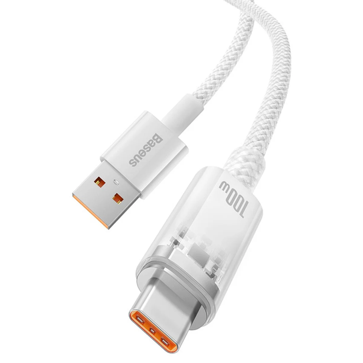 Дата кабель Baseus Explorer USB to Type-C 100W with Smart Temperature Control (1m) (CATS01040) White
