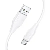 Дата кабель Hoco X124 Bien silicone USB to Type-C 3A (1m) White