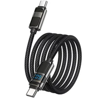 Дата кабель Hoco U137 Line with display Type-C to Type-C 60W (1.2m) Black