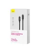 Дата кабель Baseus Tungsten Gold Type-C to Type-C Cable 240W (3m) (CAWJ040020) Black