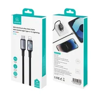 Дата кабель Usams US-SJ753 With Colorful Light Huan Ser. Type-C to Lightning 30W (1.2m) Tarnish