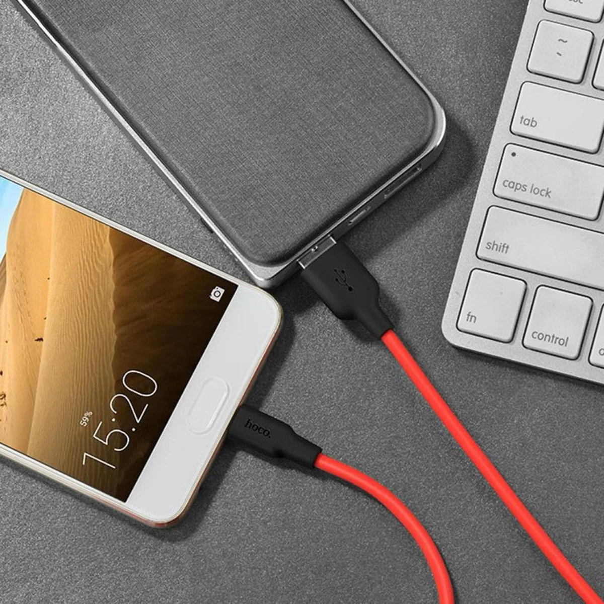 Дата кабель Hoco X21 Silicone Type-C Cable (1m) Черный / Красный