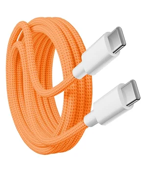 Дата кабель USB-C to USB-C FineWoven iP17 for Apple (AAA) (1m) (box) Orange