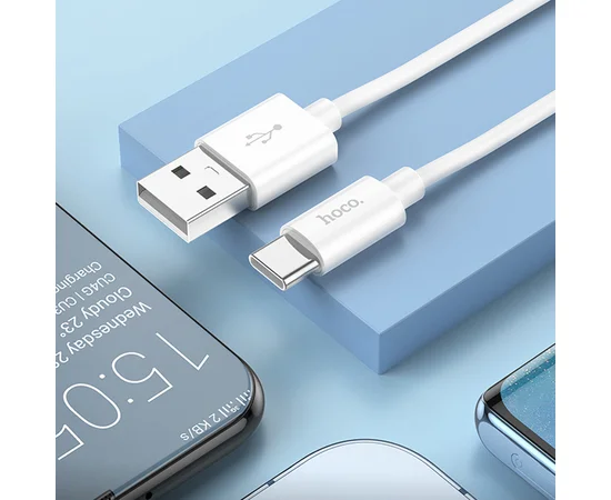 Дата кабель Hoco X87 Magic silicone USB to Type-C (1m) White