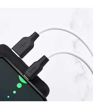 Дата кабель Hoco X21 Plus Silicone Type-C Cable (1m) Черный / Белый