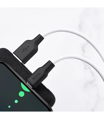 Дата кабель Hoco X21 Plus Silicone Type-C Cable (1m) Черный / Белый