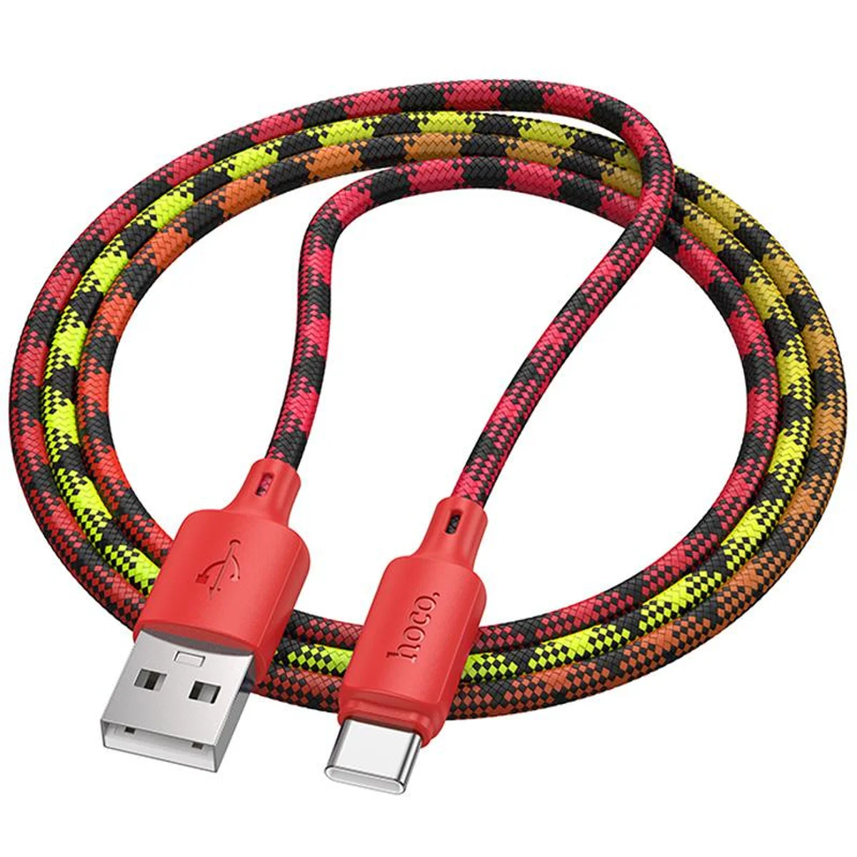 Дата кабель Hoco X116 Meridian USB to Type-C 3A (1m) Gradient Red Mix