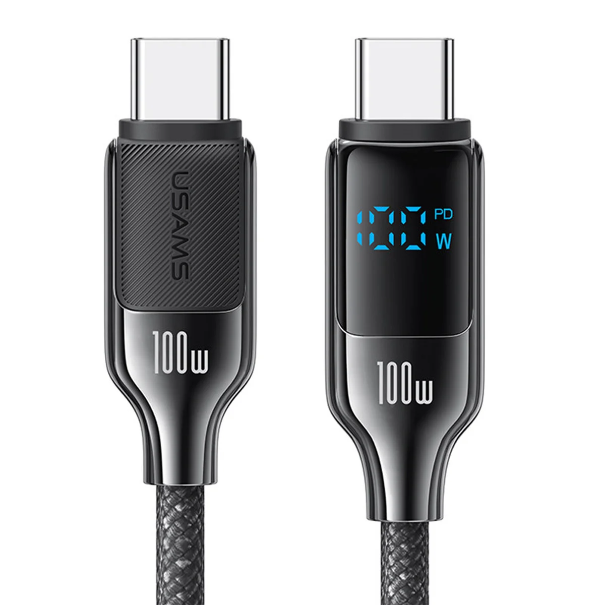 Дата кабель Usams US-SJ742 Digital Display HX Ser. Type-C to Type-C 100W (1.2m) Tarnish