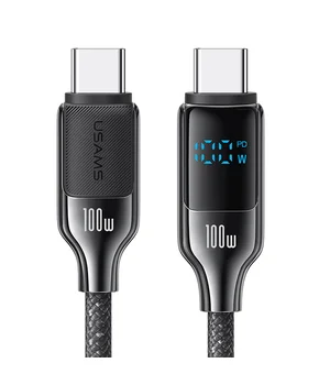 Дата кабель Usams US-SJ742 Digital Display HX Ser. Type-C to Type-C 100W (1.2m) Tarnish