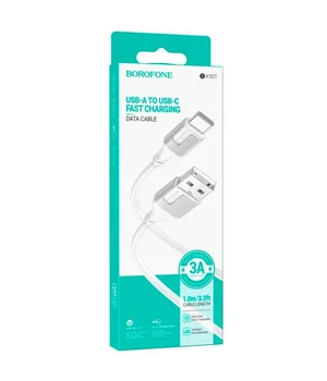 Дата кабель Borofone BX101 Creator USB to Type-C 3A (1m) White