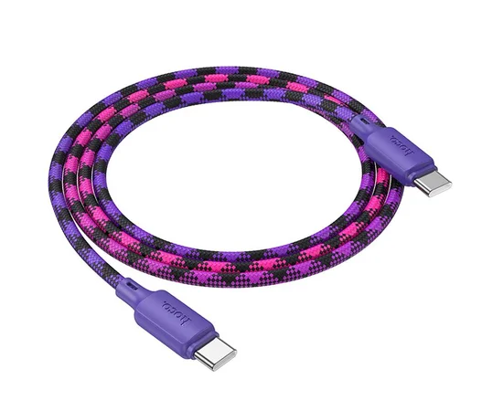 Дата кабель Hoco X116 Meridian Type-C to Type-C 60W (1m) Gradient Purple Mix