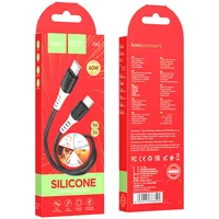 Дата кабель Hoco X82 Silicone Type-C to Type-C 60W (1m) Black