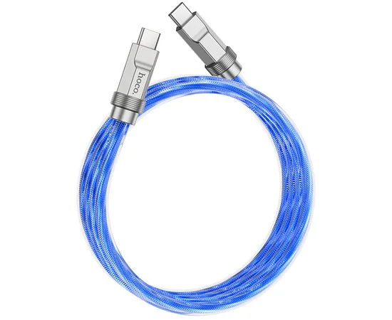 Дата кабель Hoco U113 Solid 100W Type-C to Type-C (1m) Blue