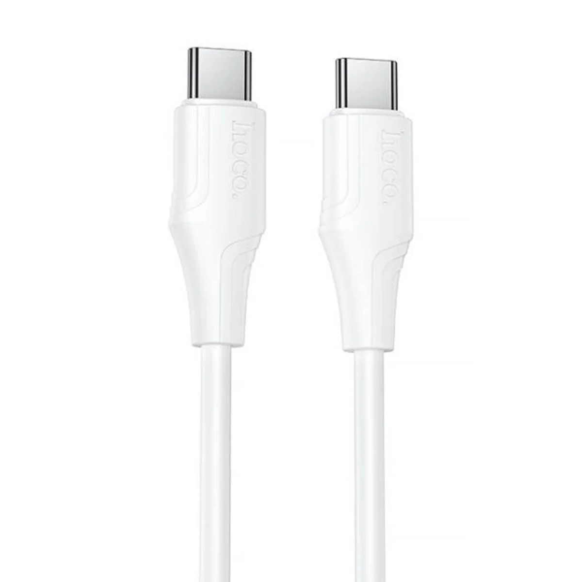 Дата кабель Hoco X124 Bien silicone Type-C to Type-C 60W (1m) White
