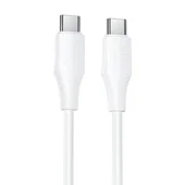 Дата кабель Hoco X124 Bien silicone Type-C to Type-C 60W (1m) White