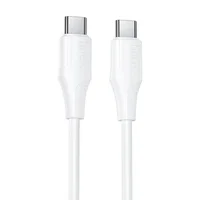 Дата кабель Hoco X124 Bien silicone Type-C to Type-C 60W (1m) White