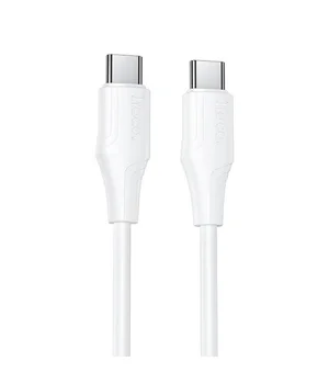Дата кабель Hoco X124 Bien silicone Type-C to Type-C 60W (1m) White