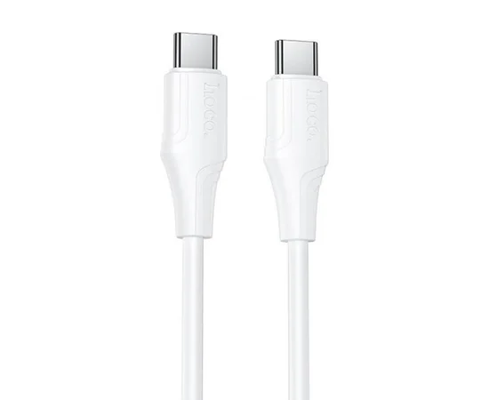 Дата кабель Hoco X124 Bien silicone Type-C to Type-C 60W (1m) White