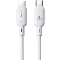 Дата кабель Baseus Silky Series OS Fast Charging Type-C to Type-C 100W (2m) (P10377704) Moon White