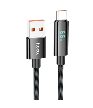 Дата кабель Hoco U125 Benefit 5A USB to Type-C (1.2m) Black