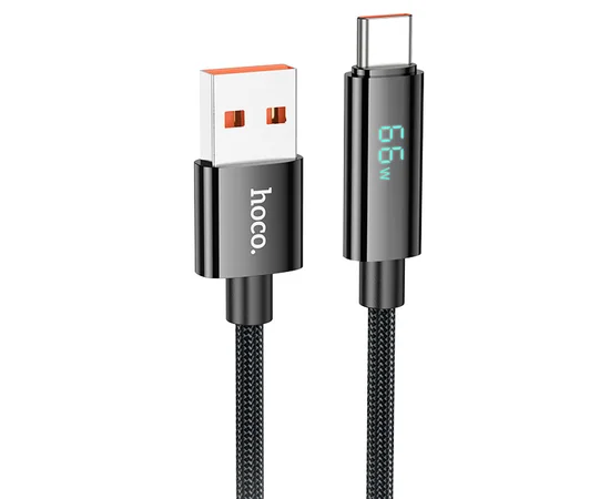 Дата кабель Hoco U125 Benefit 5A USB to Type-C (1.2m) Black