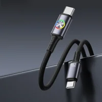 Дата кабель Usams US-SJ751 With Colorful Light Huan Ser. Type-C to Type-C 240W (1.2m) Desert Titanium