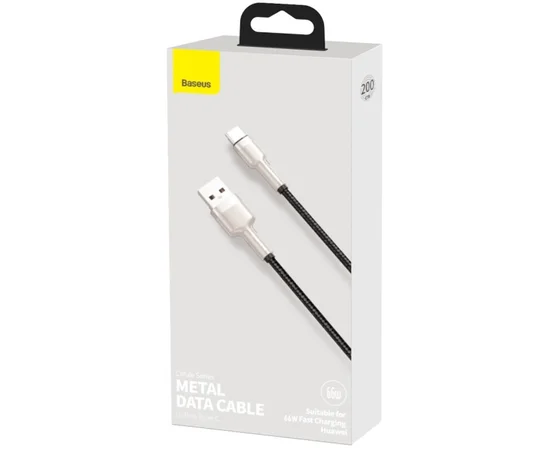 Дата кабель Baseus Cafule Metal Data USB to Type-C 66W (2m) (CAKF0002) Black