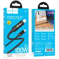 Дата кабель Hoco U126 Lantern 100W Type-C to Type-C (1.2m) Black