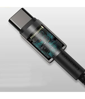 Дата кабель Baseus Tungsten Gold Type-C to Type-C Cable 100W (1m) (CATWJ-01) Черный