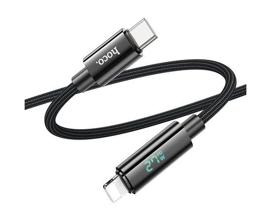 Дата кабель Hoco U125 Benefit 27W Type-C to Lightning (1.2m) Black