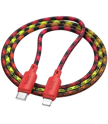 Дата кабель Hoco X116 Meridian Type-C to Lightning 27W (1m) Gradient Red Mix