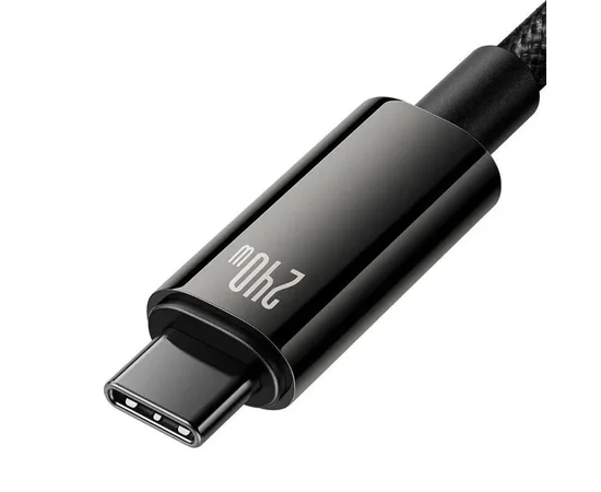 Дата кабель Baseus Tungsten Gold Type-C to Type-C Cable 240W (1m) (CAWJ04000) Black