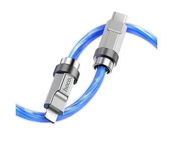 Дата кабель Hoco U113 Solid 20W Type-C to Lightning (1m) Blue