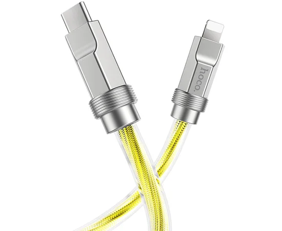 Дата кабель Hoco U113 Solid 20W Type-C to Lightning (1m) Gold