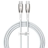 Дата кабель Baseus Glimmer Series Fast Charging Type-C to Type-C 100W 1m (CADH00070) White