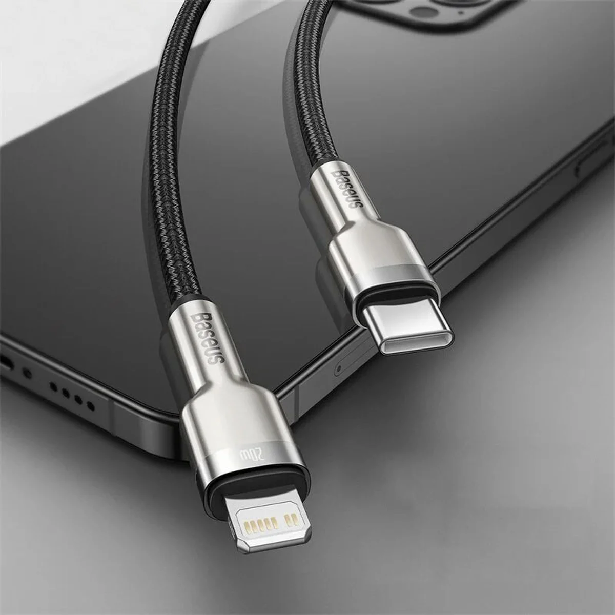 Дата кабель Baseus Cafule Series Metal Type-C to Lightning PD 20W (0.25m) (CATLJK-0) Black