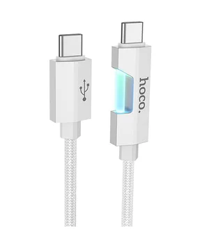 Дата кабель Hoco U123 Regent colorful 60W Type-C to Type-C (1.2m) Gray