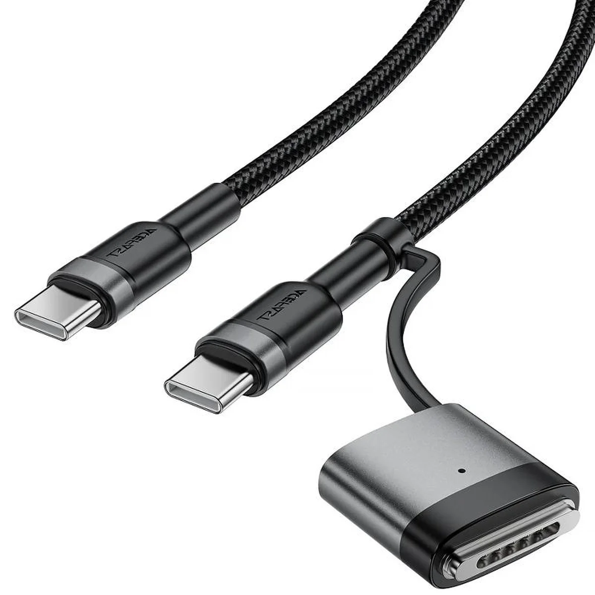 Дата кабель Acefast C22-05 2in1 Type-C to Type-C 240W/MAG3 140W (1.2m) Black