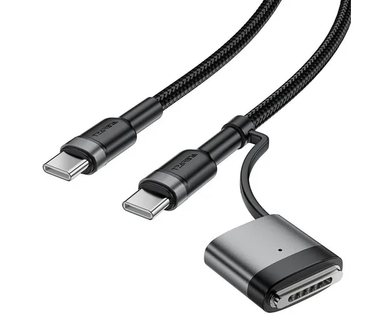 Дата кабель Acefast C22-05 2in1 Type-C to Type-C 240W/MAG3 140W (1.2m) Black