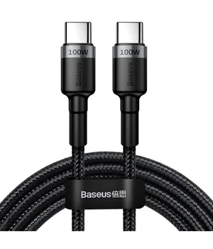 Дата кабель Baseus Cafule Type-C to Type-C PD2.0 100W (2m) (CATKLF-AL) Gray / Black