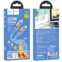 Дата кабель Hoco U113 Solid 20W Type-C to Lightning (1m) Blue