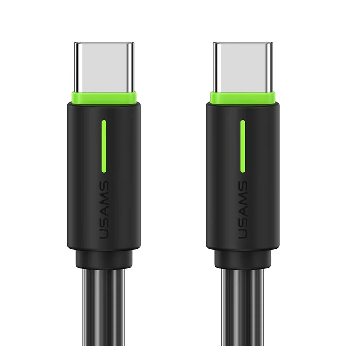 Дата кабель Usams US-SJ734 Bicolor Charging YR Ser. Type-C to Type-C 60W (1m) Black